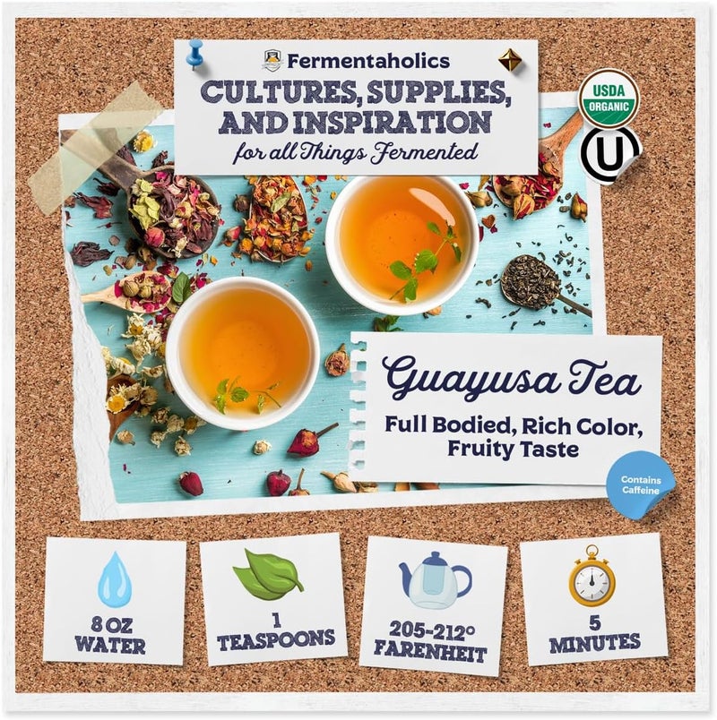 Fermentaholics Organic Guayusa Tea – 4 oz – USDA Certified Organic Loose Leaf – OU Kosher - Image 5